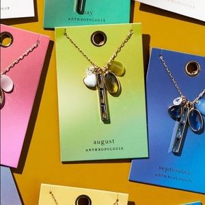 NWT Anthropologie Birth Stone Charm Necklace